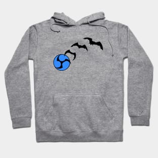 Bat Mitsudomoe blue Hoodie